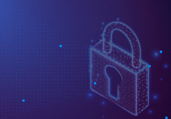 Security lock with purple overlay